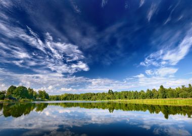 Lake Landscape With Beauti