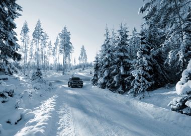 4X4 Car In Snowy Terrain