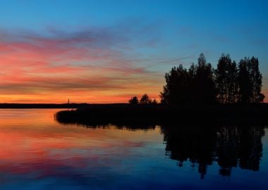 Colorful Sunrise On A Lake