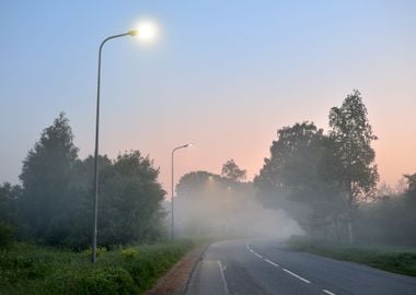 Road In Rural Area Covered