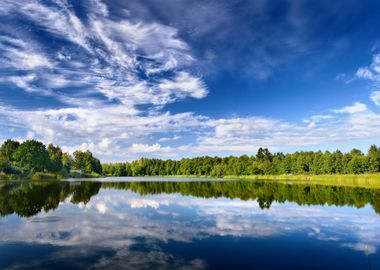 Lake Landscape With Beauti