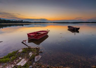 Beautiful Lake Sunset With