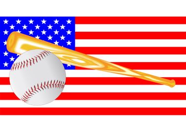 Baseball and Bat Flag