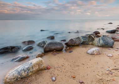 Rocky Sea Shore At Sunrise