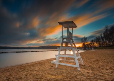 Lifeguard Hut On Lake Shor