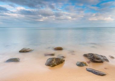 Rocky Sea Shore At Sunrise