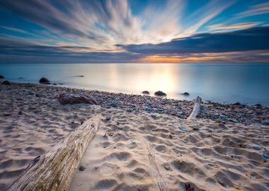 Rocky Sea Shore With Drift