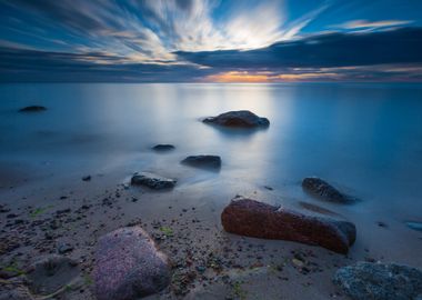 Rocky Sea Shore At Sunrise