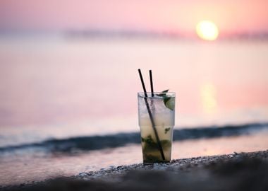 Mojito Cocktail At The Sea