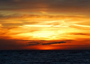 Colorful Sunset In The Sea