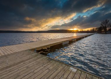 Lake Landscape With Jetty