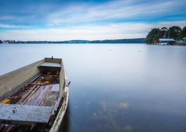 Lake Shore With Moored Boa