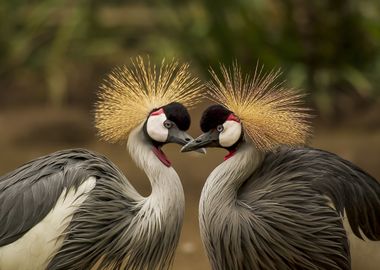 Redcrowned cranes