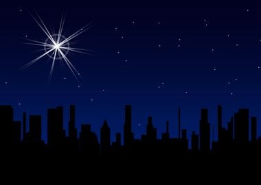 Christmas Star Over A City