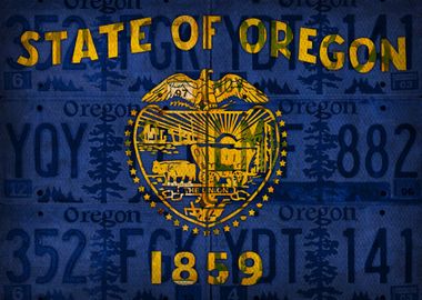 Oregon State Flag Recycled