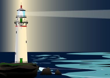 Lighthouse At Night