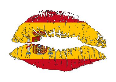 Patriotic Kiss Spain flag