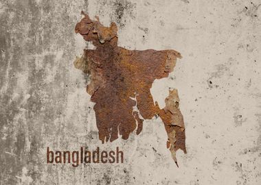 Bangladesh Map Rusty