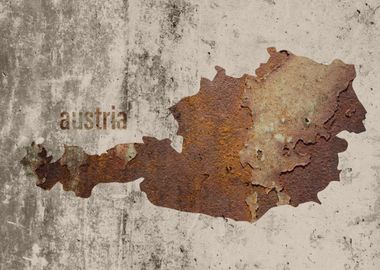 Australia Map Rusty Cement