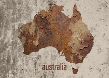 Australia Map Rusty Cement