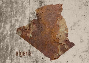 Algeria Map Rusty Cement