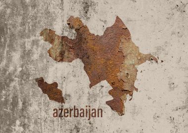 Azerbaijan Map Rusty