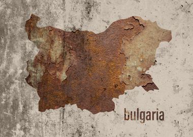 Bulgaria Map Rusty Cement