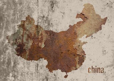 China Map Rusty Cement