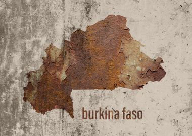 Burkina Faso Map Rusty