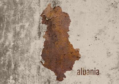 Albania Map Rusty Cement