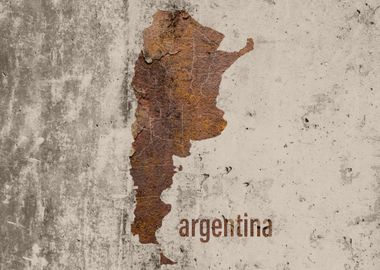 Argentina Map Rusty Cement