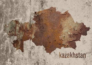 Kazakhstan Map Rusty