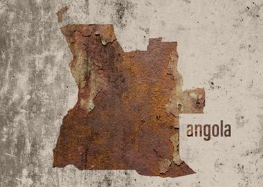 Angola Map Rusty Cement