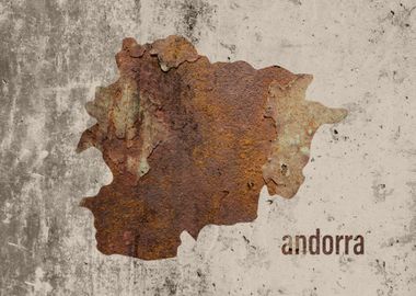 Andorra Map Rusty Cement