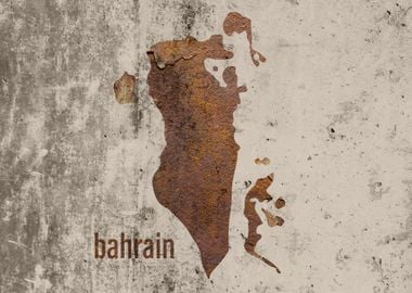 Bahrain Map Rusty Cement