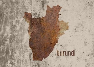 Burundi Map Rusty Cement