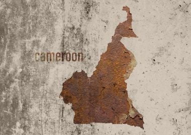 Cameroon Map Rusty Cement