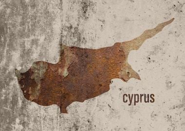 Cyprus Map Rusty Cement