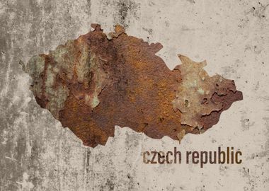 Czech Republic Map Rusty