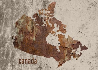 Canada Map Rusty Cement