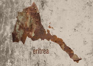 Eritrea Map Rusty Cement