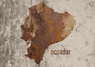 Ecuador Map Rusty Cement