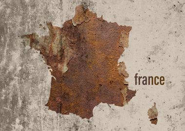 France Map Rusty Cement