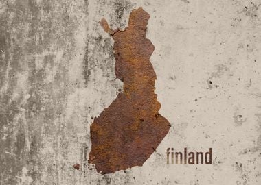 Finland Map Rusty Cement