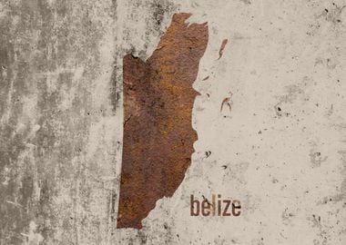 Belize Map Rusty Cement