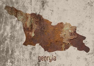 Georgia Map Rusty Cement