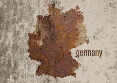 Germany Map Rusty Cement