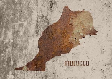 Morocco Map Rusty Cement