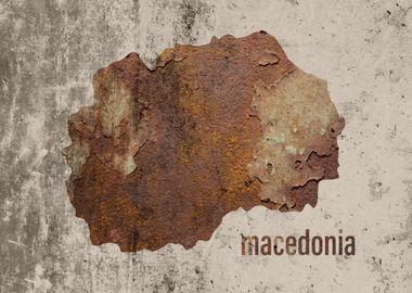 Macedonia Map Rusty Cement