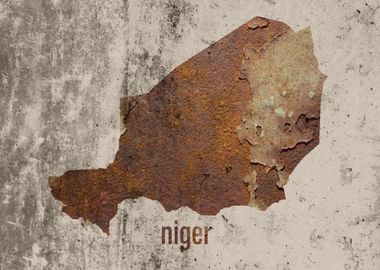 Niger Map Rusty Cement